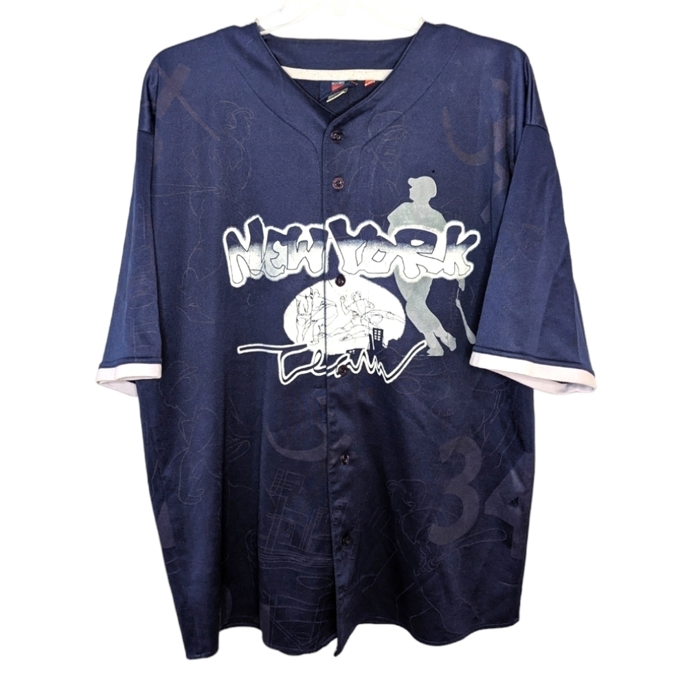 Vintage BoomX Jeans Yankees New York Baseball Team Jersey size Mens 2X